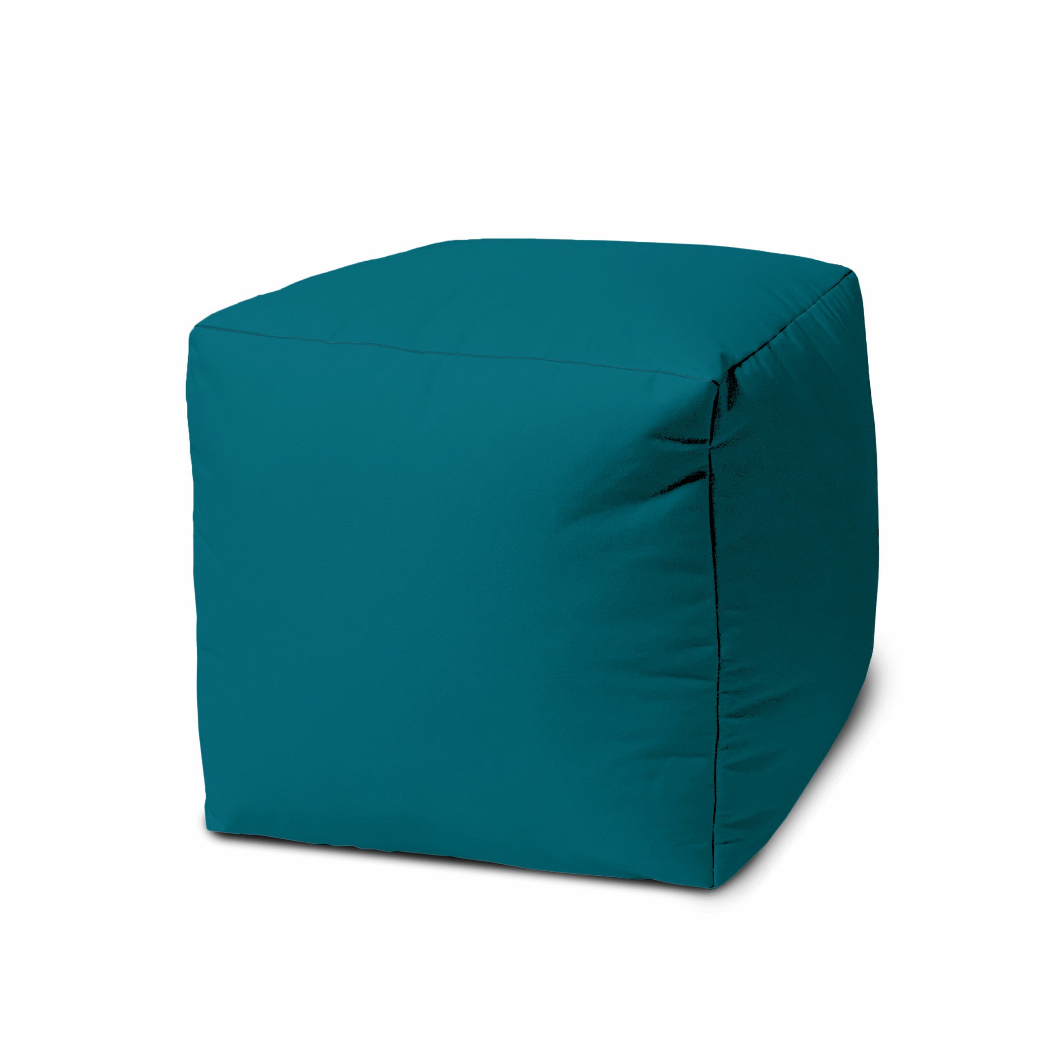 17  Cool Dark Teal Solid Color Indoor Outdoor Pouf Cover