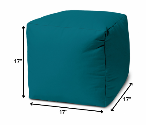 17  Cool Dark Teal Solid Color Indoor Outdoor Pouf Cover