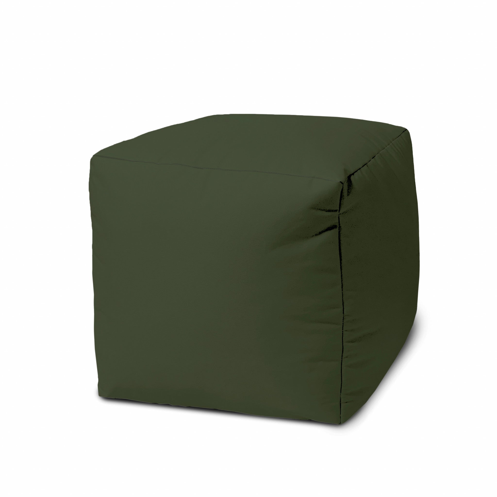 17  Cool Dark Khaki Green Solid Color Indoor Outdoor Pouf Cover