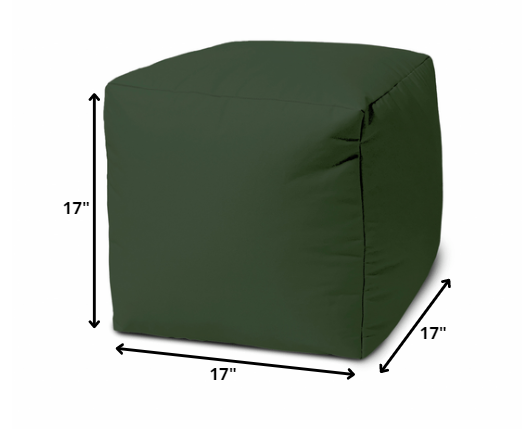 17  Cool Moss Green Solid Color Indoor Outdoor Pouf Cover