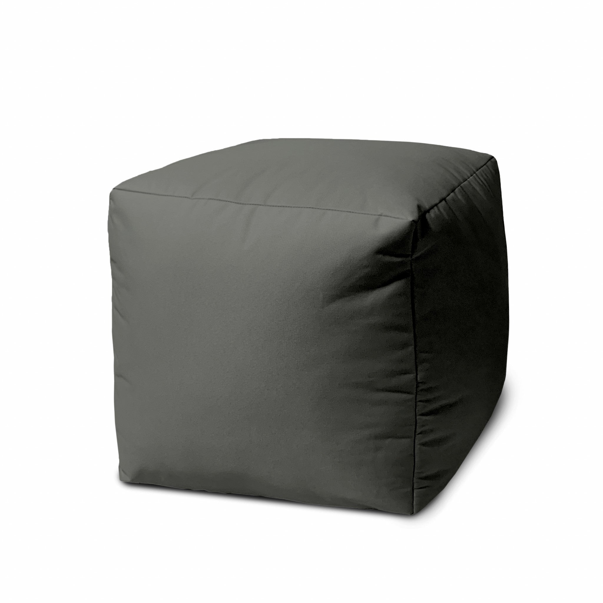 17  Cool Dark Gray Solid Color Indoor Outdoor Pouf Cover