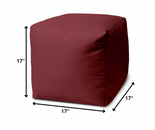 17  Cool Maroon Burgundy Solid Color Indoor Outdoor Pouf Cover