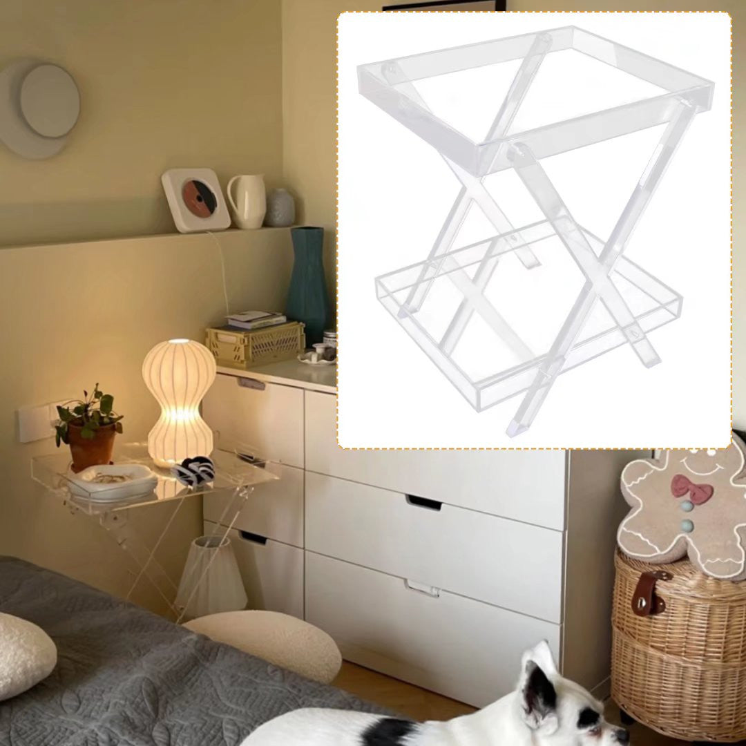 Fancy Glam Clear Acrylic Two Tier Accent Table