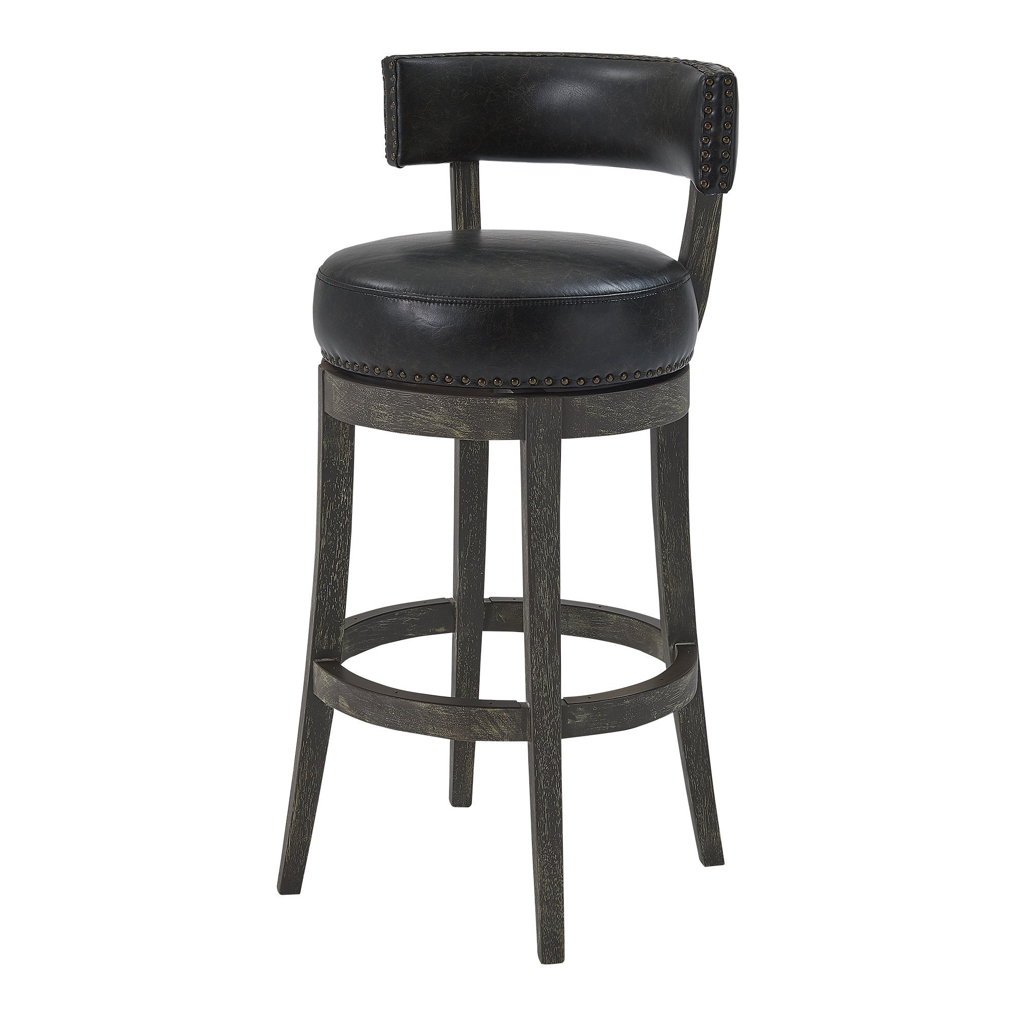 30" Brown Onyx Faux Leather Swivel Counter Stool