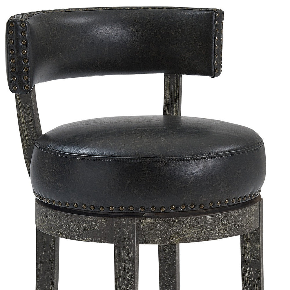 30" Brown Onyx Faux Leather Swivel Counter Stool